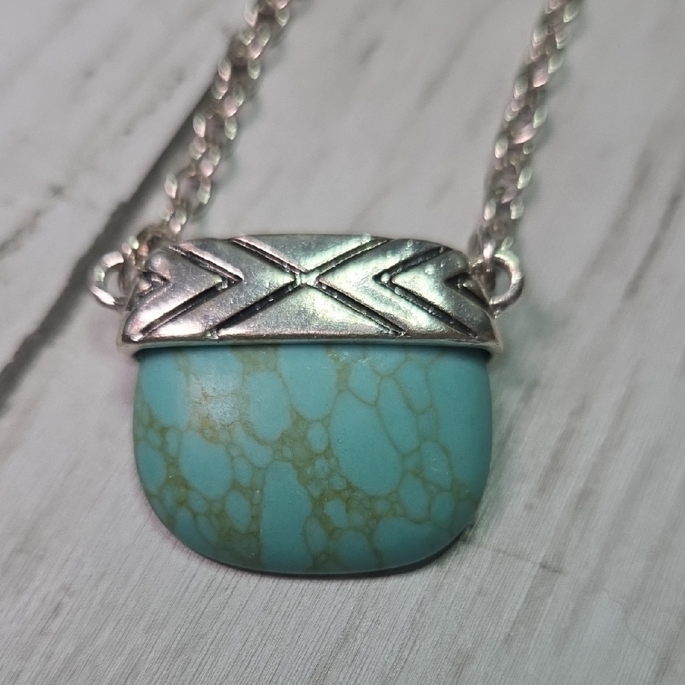 Plunder Silver and Aqua Necklace - Picture 5 of 6